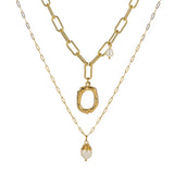 Baroque Pearl Pendant Necklace A-Z Initial Necklaces for Women