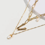 Baroque Pearl Pendant Necklace A-Z Initial Necklaces for Women