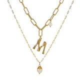 Baroque Pearl Pendant Necklace A-Z Initial Necklaces for Women