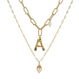 Baroque Pearl Pendant Necklace A-Z Initial Necklaces for Women