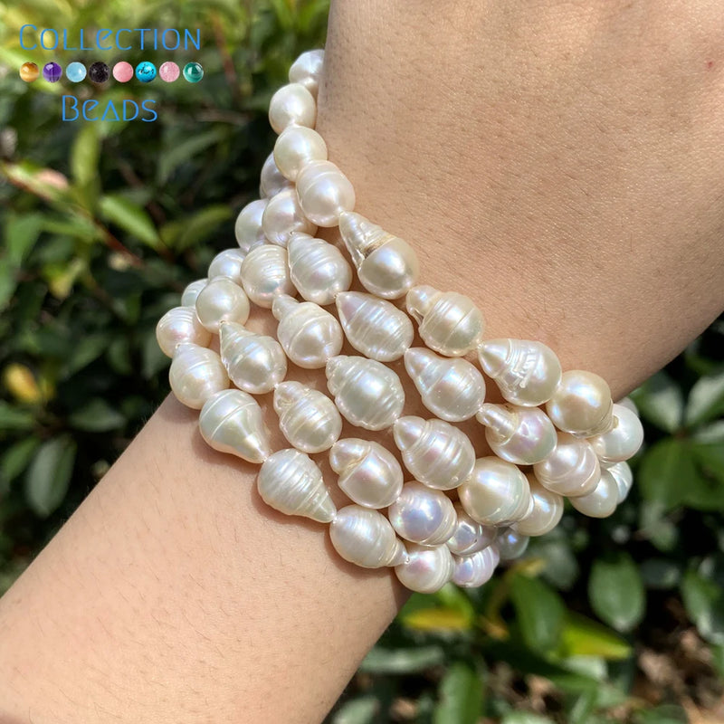 Baroque Shape Pearl Beads High Punch Loose Beads For Jewelry Making 8x12mm