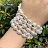 Baroque Shape Pearl Beads High Punch Loose Beads For Jewelry Making 8x12mm
