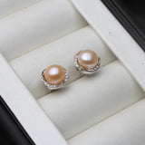 Natural Freshwater Pearl Earrings 925 Silver Stud Earring Anniversary Gift