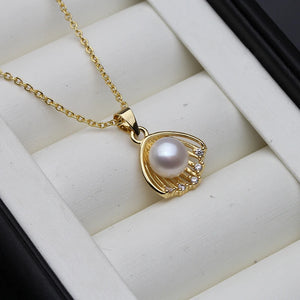 Natural Freshwater Pearl Pendant Necklace Women Boho Statement Necklace