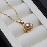 Natural Freshwater Pearl Pendant Necklace Women Boho Statement Necklace