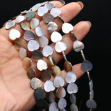 Natural Freshwater Shell Beads Love Heart Shaped Flaky Beaded