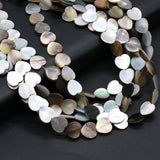 Natural Freshwater Shell Beads Love Heart Shaped Flaky Beaded