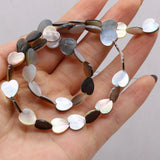 Natural Freshwater Shell Beads Love Heart Shaped Flaky Beaded