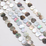 Natural Freshwater Shell Beads Love Heart Shaped Flaky Beaded