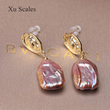 Baroque Pearl Earrings Retro Queen 14K Filled Jewelry