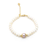 Freshwater Cultured Pearl Beaded Bracelet with Big Pearl Pendant