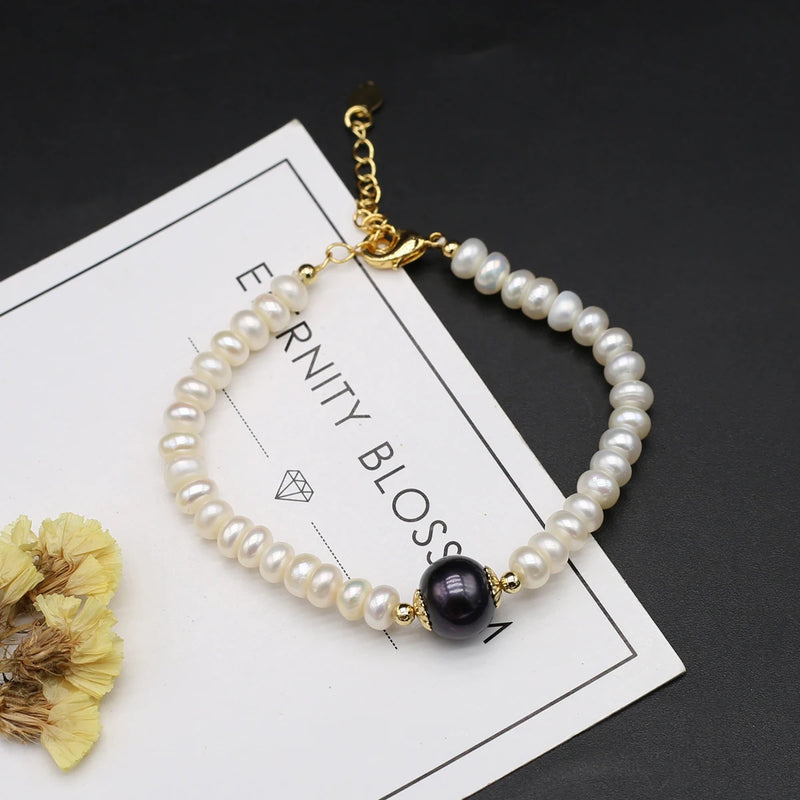 Freshwater Cultured Pearl Beaded Bracelet with Big Pearl Pendant