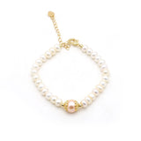 Freshwater Cultured Pearl Beaded Bracelet with Big Pearl Pendant