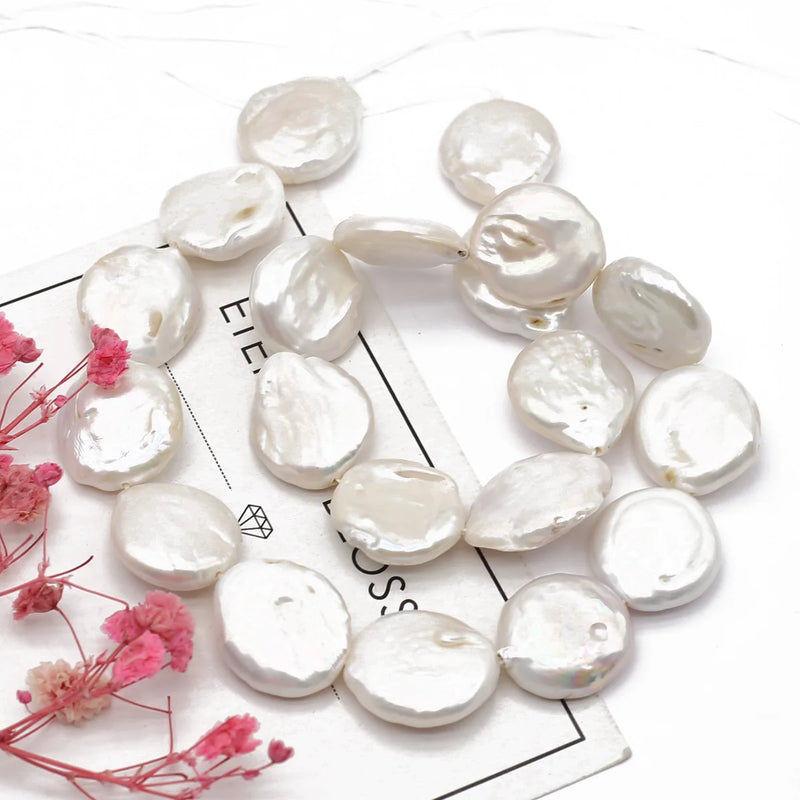 Baroque Coin Shape Pearl Beads for Jewelry Making