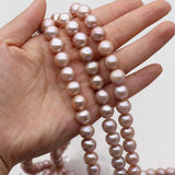 Purple Baroque Round Freshwater Cultured Pearl Beads for Jewelry Making