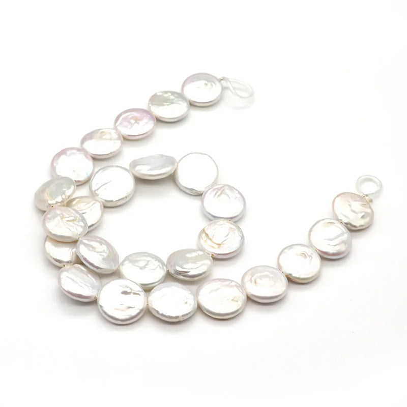 Freshwater Pearl Button Beads DIY Necklace Jewelry