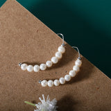 Freshwater Pearl Sterling Silver Large Hoop Earrings for Women