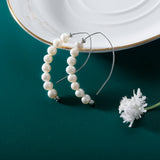 Freshwater Pearl Sterling Silver Large Hoop Earrings for Women