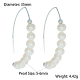 Freshwater Pearl Sterling Silver Large Hoop Earrings for Women