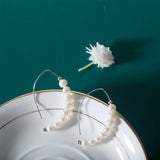 Freshwater Pearl Sterling Silver Large Hoop Earrings for Women