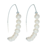 Freshwater Pearl Sterling Silver Large Hoop Earrings for Women