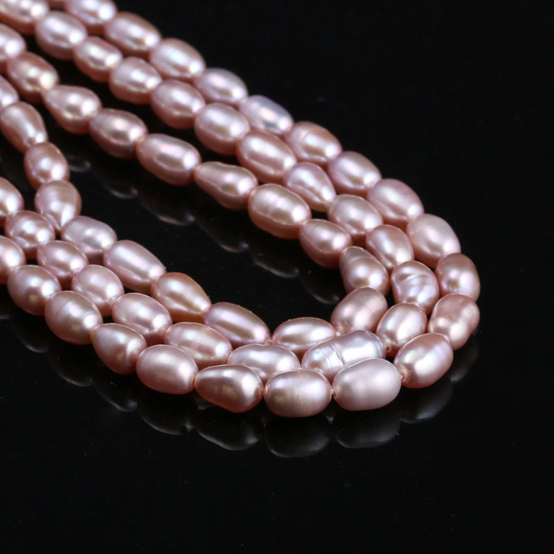 Natural Freshwater Cultured Pearls AA+ Beads Rice Shape 14 Inches