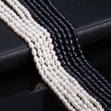 Natural Rice Shape Freshwater Pearls Beads 3-4mm Strand 14 Inches
