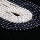 Natural Rice Shape Freshwater Pearls Beads 3-4mm Strand 14 Inches