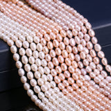 Natural Freshwater Cultured Pearls Beads Rice Shape DIY Jewelry Making