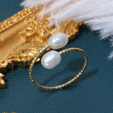 Freshwater Double Pearl Ring For Women Jewelry Gift