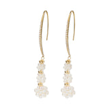 Freshwater Pearl 925 Silver CZ Drop Earrings