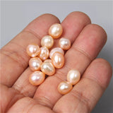 Freshwater Half Hole Pearl Beads Rice Shape Loose Beads DIY Jewelry Making