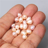 Freshwater Half Hole Pearl Beads Rice Shape Loose Beads DIY Jewelry Making