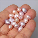 Freshwater Half Hole Pearl Beads Rice Shape Loose Beads DIY Jewelry Making