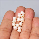 Freshwater Half Hole Pearl Beads Rice Shape Loose Beads DIY Jewelry Making