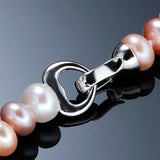 Freshwater Pearl Necklace Multi-Color High Luster Jewelry 925 Silver Clasp
