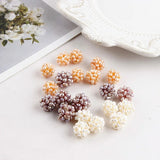 Natural Freshwater Mini Irregular Pearl Hand Woven Round Flower Ball