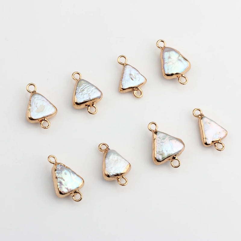 Freshwater Pearl Triangle Charms 6pcs/lot DIY Jewelry Accessories