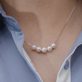 Freshwater Pearl Round Pendant 925 Silver Necklace