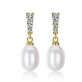 Freshwater Pearl 925 Silver Drop Earrings for Women - Stud Earring
