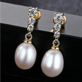 Freshwater Pearl 925 Silver Drop Earrings for Women - Stud Earring