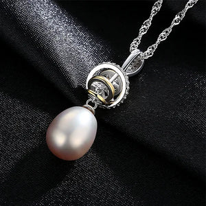 Freshwater Pearl 925 Silver Spiral Stud Earrings Two Tone Melancholy