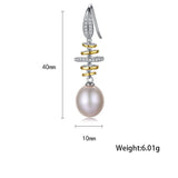 Freshwater Pearl 925 Silver Spiral Stud Earrings Two Tone Melancholy