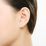 Flower Stud Earrings with Natural Freshwater Pearl 925 Silver