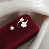 Natural Freshwater Pearl 925 Silver Ring Shell Flower Women Gift