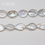 Baroque Button Shape Pearl Beads 16-17mm for Jewelry Making