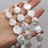 Baroque Button Shape Pearl Beads 16-17mm for Jewelry Making
