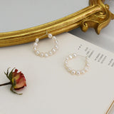 Baroque Circle Hoop Earrings 925 Silver Jewelry for Women