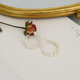 Baroque Circle Hoop Earrings 925 Silver Jewelry for Women
