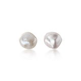 Freshwater Pearl Baroque Shape Stud Earrings 925 Sterling Silver Jewelry
